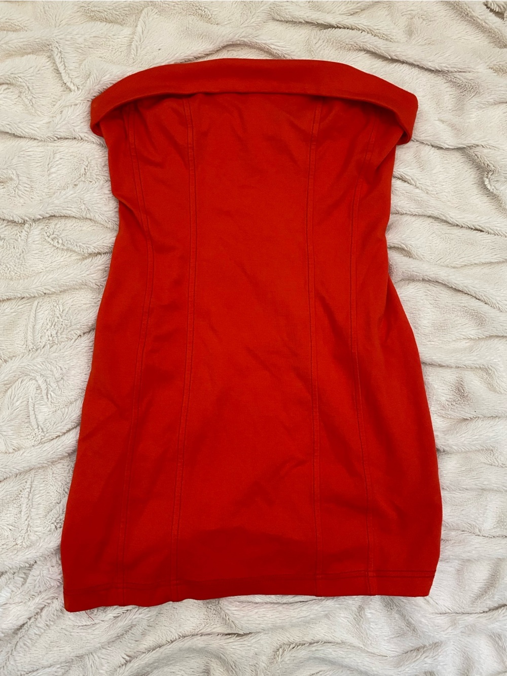 Urban Outfitters Kristy Knit Corset strapless mini dress dark orange Sz S